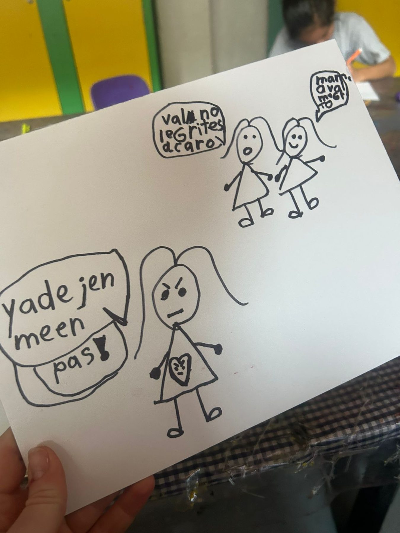 Dibujo hecho por un niño durante una sesión de Gestión Emocional de Tribu